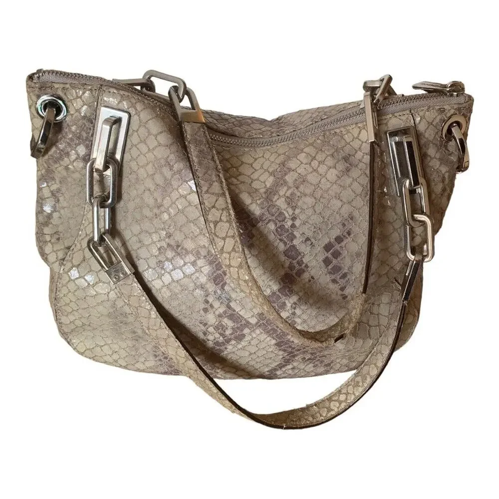MICHAEL Michael Kors Natural Embossed Python Leather Tote Bag.